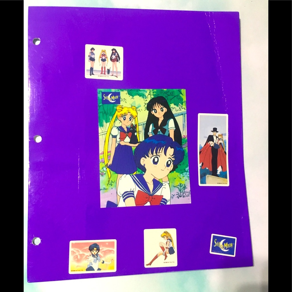 SAILOR MOON Stickers On Purple Folder